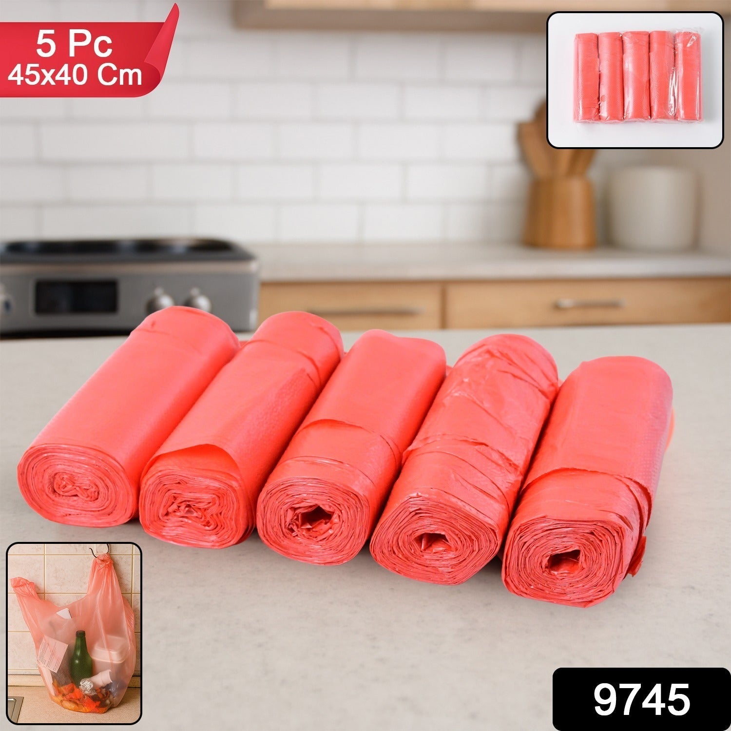 Heavy Duty Garbage Bags 45 x 40 cm - (5 Pc) Heavy Duty Garbage Bags 45 x 40 cm - (5 Pc)